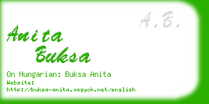anita buksa business card